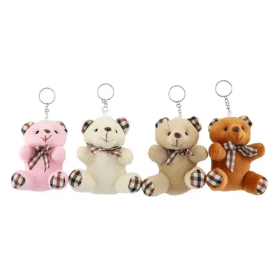 Teddies Přívěsek medvěd/medvídek sedící plyš 10cm 4 barvy