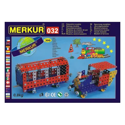 Merkur Toys Stavebnice MERKUR 032 Železniční modely 10 modelů 300ks