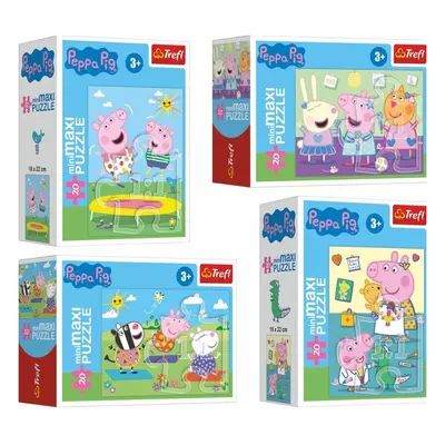 Trefl Minipuzzle miniMaxi 20 dílků Prasátko Peppa/Peppa Pig 4 druhy