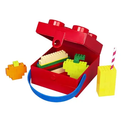 Lego box na svačinu s rukojetí - červený