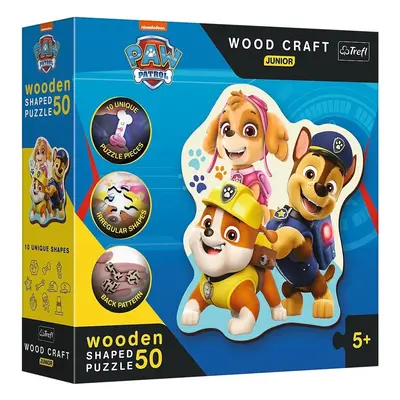 Trefl Dřevěné puzzle Junior 50 dílků Legrační Tlapková Patrola/Paw Patrol