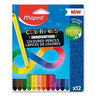 Maped Color ´peps infinity bezdřevé pastelky trojhranné 12 barev