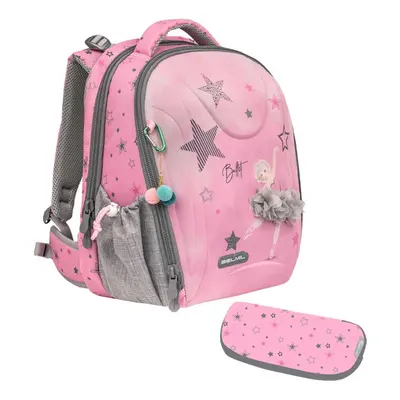 Batoh do školy BELMIL Sturdy Ballet Light Pink + pouzdro