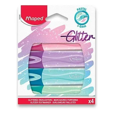 Zvýrazňovač Maped Fluo Peps Classic Glitter - sada 4 barev