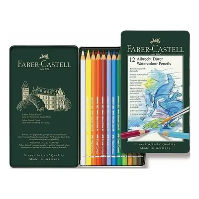 Faber-Castell Akvarelové pastelky Faber-Castell Albrecht Dürer plechová krabička, 12 barev