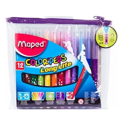 Maped Dětské fixy Maped Color'Peps Long Life 12 barev, pouzdro na zip