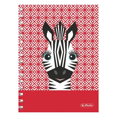 Spirálový blok A5 Herlitz čtvereček Cute animals zebra