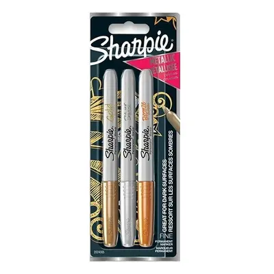 Sharpie Permanentní popisovač Sharpie Metallic Fine sada 3 ks, metalické barvy