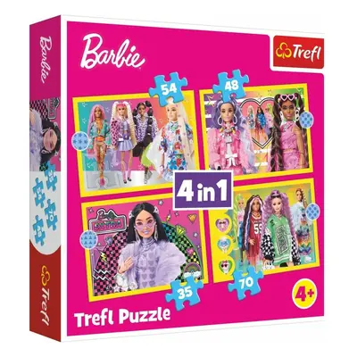 Trefl Puzzle 4v1 Šťastný svět Barbie