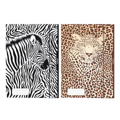 Desky Herlitz s gumou A4 Animal Print 3 klopy