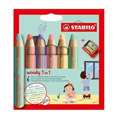 Stabilo Pastelky Woody 3v1 6ks PASTEL