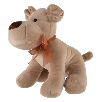 Teddies Pes/Pejsek sedící s mašlí plyš 23cm hnědý 0+