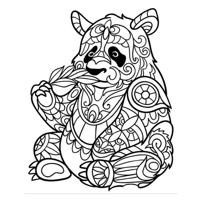 Malování pískem šablona Panda zentangle