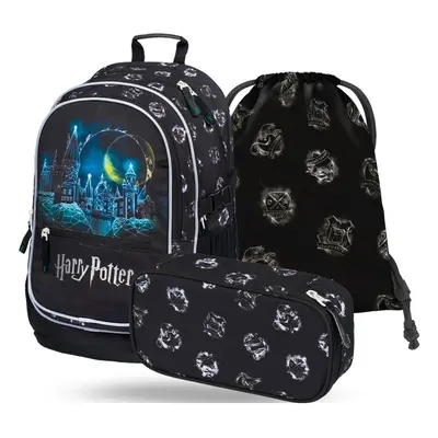 Baagl Školní set Harry Potter Bradavice batoh + penál + sáček