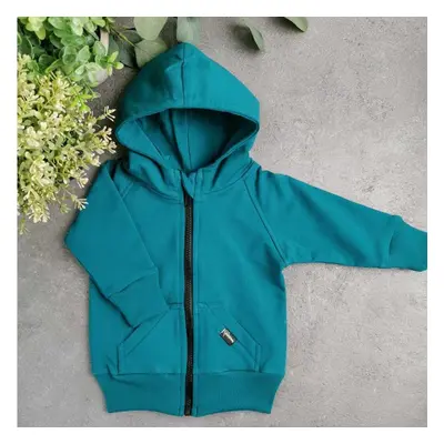 Kulišárny.cz Dětská mikina zipper TEAL, 122