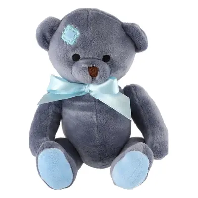 Teddies Medvěd sedící s mašlí 20cm modrý