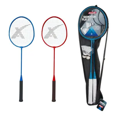 Teddies Sada badminton pálky 2ks + míček 2ks 65cm kov/plast 2 barvy v pouzdře