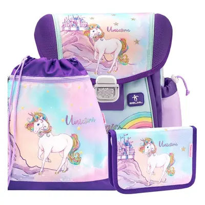 Belmil Batoh do školy 403-13 Rainbow unicorn magic - SET