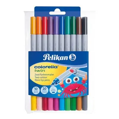 Oboustranné fixy Pelikan Colorella Twin 10 fixů, 20 barev