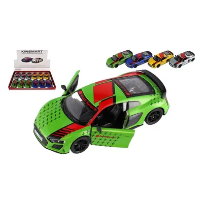 Teddies Auto Kinsmart 2020 Audi R8 Coupé 1:36 kov/plast 12,5cm 4 barvy na zpětné natažení