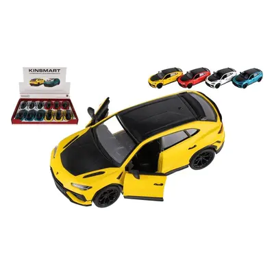 Teddies Auto Kinsmart Lamborghini Urus Performante 1:40 kov/plast 12,5cm 4 barvy na zpětné nat.