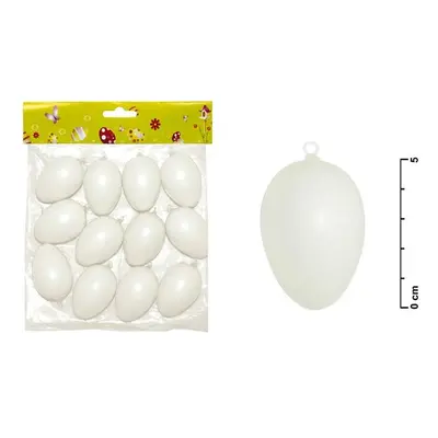 vajíčka plast 6cm/12ks bílé S32085 2221008