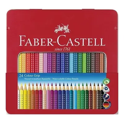 Faber-Castell Pastelky Faber-Castell Grip 2001 plechová krabička 24 barev