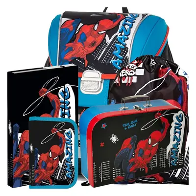 Karton P+P Školní aktovka Oxybag PREMIUM LIGHT Spiderman 5dílný set