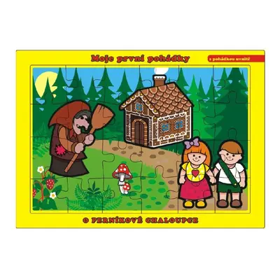 Teddies Puzzle deskové O Perníkové Chaloupce 26x17cm 24 dílků Moje první pohádky