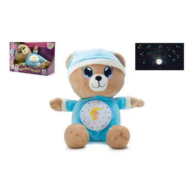 Teddies Medvídek Usínáček modrý plyš 32cm na baterie se světlem a zvukem 12m+