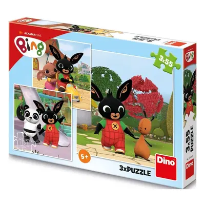 Dino Puzzle 3v1 Králíček Bing/Bing si hraje 3x55dílků