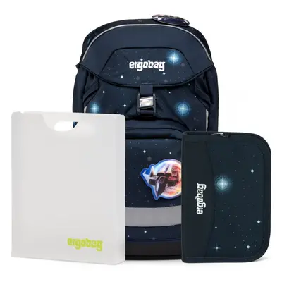 Ergobag Školní set prime Galaxy modrý 2023 batoh+penál+desky