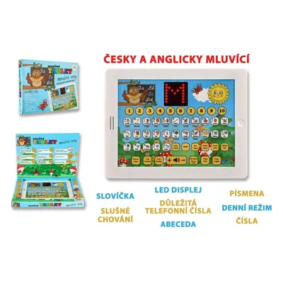 Teddies Naučný tablet moudré sovy dvojjazyčný CZ+AJ