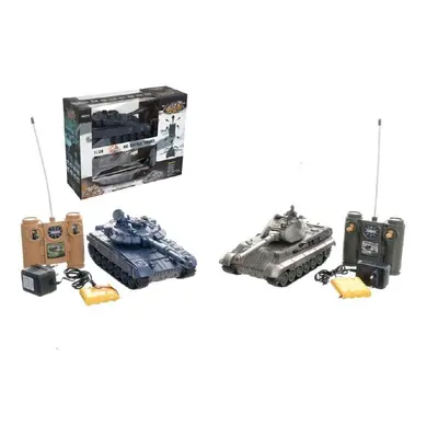 Tank RC 2ks 36cm+dobíjecí pack tanková bitva se zvukem a světlemi