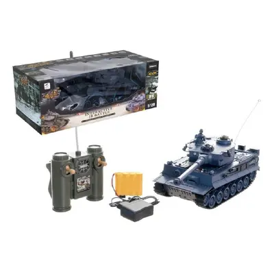 Tank RC plast 33cm TIGER I 27MHz na baterie+dobíjecí pack se zvukem a světlem