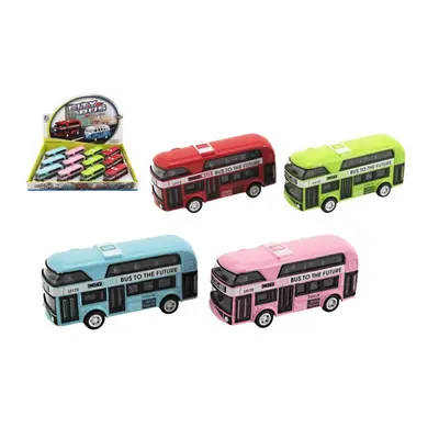 Teddies Autobus patrový kov/plast na zpětné natažení 9,5cm 4 barvy