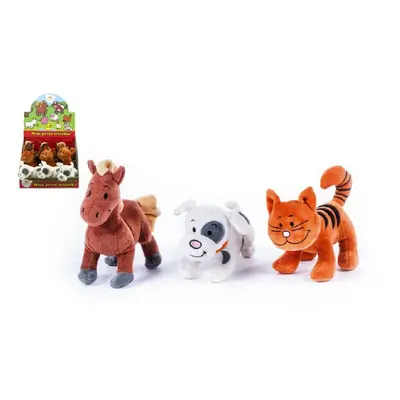 Teddies Zvířátko plyš 18-20cm Moje první zvířátka se zvukem 3 druhy