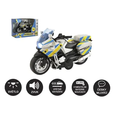 Teddies Motorka policejní 12cm na baterie se světlem se zvukem CZ