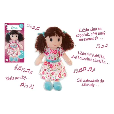 Teddies Panenka Ema hadrová plyš 40 cm česky mluvící a zpívající