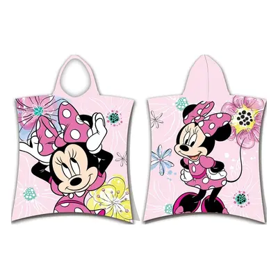 Jerry Fabrics Dětská osuška s kapucí pončo Minnie Pink bow