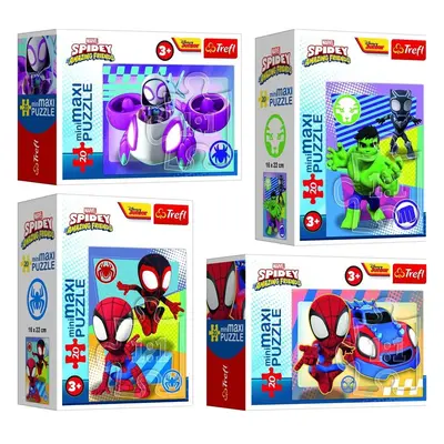 Trefl Minipuzzle miniMAXI 20 dílků Spidey a jeho úžasní přátelé 4 druhy