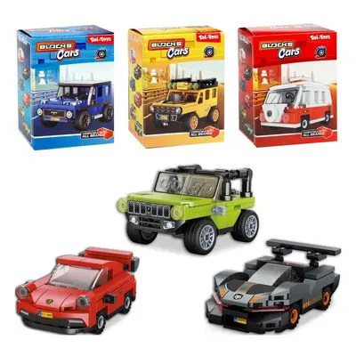 Teddies Stavebnice Blocks Cars - auta 3 druhy