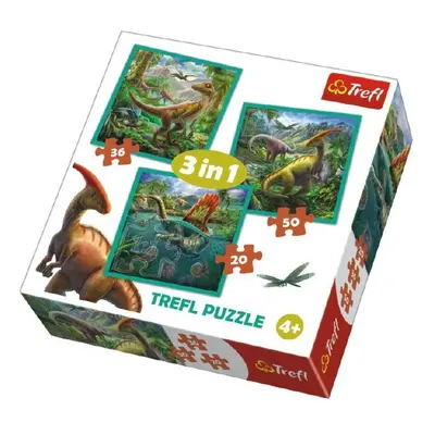 Trefl Puzzle 3v1 Svět Dinosaurů 20x19,5cm