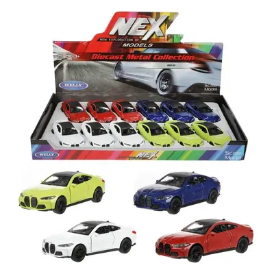 Teddies Auto Welly BMW M4 kov/plast 12cm 4 barvy na zpětné natažení