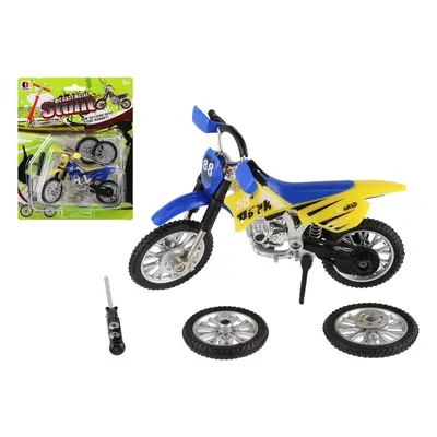 Teddies Motorka prstová s doplňky kov/plast 12cm 2 barvy