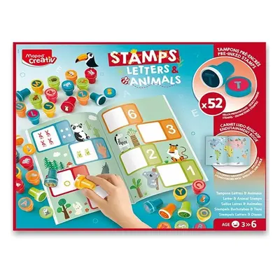 Kreativní sada Maped creativ Stamps Alphabet & Animals 52 ks razítek