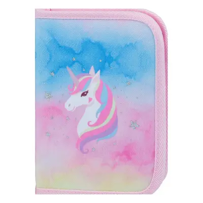 BAAGL Školní penál klasik dvě chlopně Rainbow Unicorn