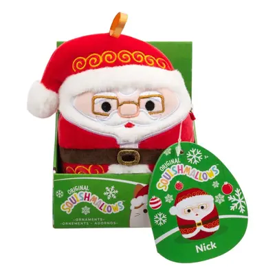 Jazwares SQUISHMALLOWS Vánoční ozdoba Santa s brýlemi - Nick, 10 cm