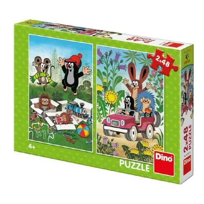 Dino Puzzle Krtek se Raduje 2x48 dílků 18x26cm