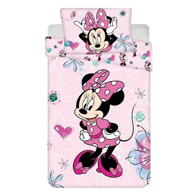 Jerry Fabrics Disney povlečení do postýlky Minnie Flowers 02 baby baby 100x135, 40x60 cm